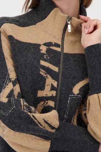 MONARI Strickjacke, anthra melange gemustert