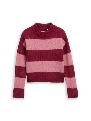 TOM TAILOR Cropped Strickpullover mit Colour Blocking
