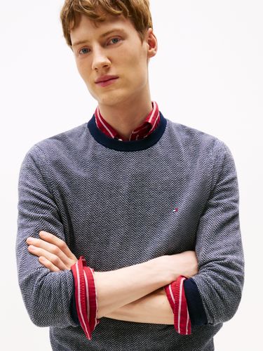 TOMMY HILFIGER PIMA CTN CASH HERRINGBONE CREW