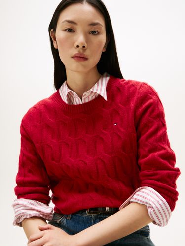 TOMMY HILFIGER SOFT WOOL CABLE C-NK LS SWT