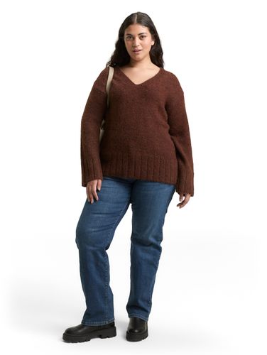 TOM TAILOR Plus Size - Loose Fit Strickpullover mit Wollanteil