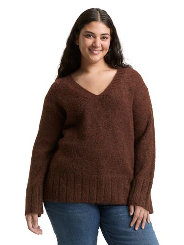 TOM TAILOR Plus Size - Loose Fit Strickpullover mit Wollanteil