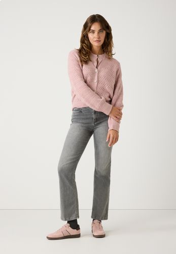 Ajour-Cardigan mit Glanzknöpfen