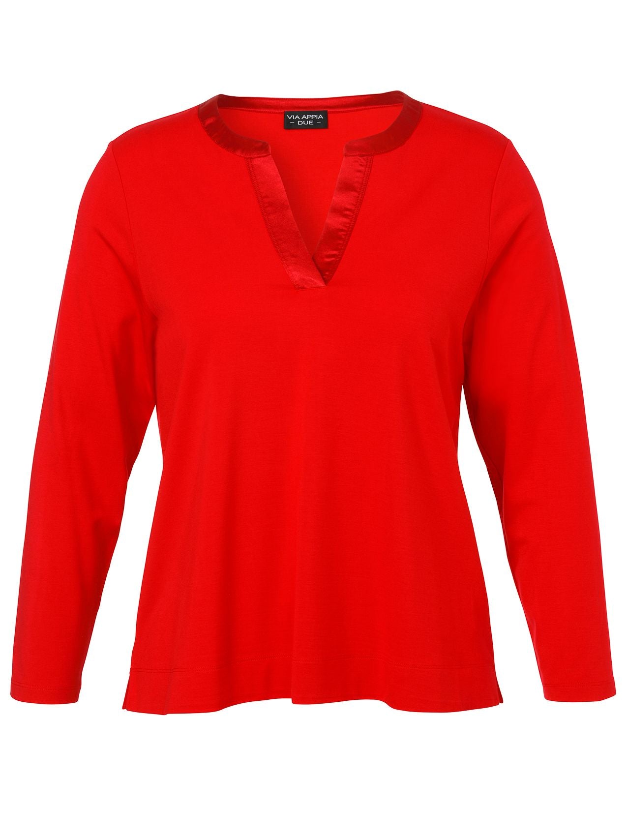 VIA APPIA T-Shirt V-Ausschnitt 1/1 Arm Materialmix 54