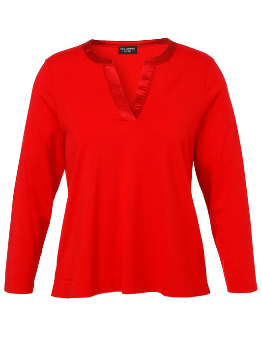 VIA APPIA T-Shirt V-Ausschnitt 1/1 Arm Materialmix 54