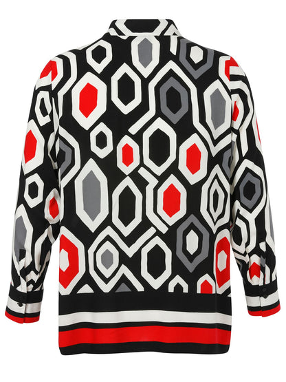 VIA APPIA Bluse Hemdkragen 1/1 Arm Druck