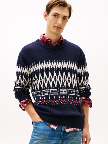 TOMMY HILFIGER PLACED FAIRISLE WOOL BLEND CREW