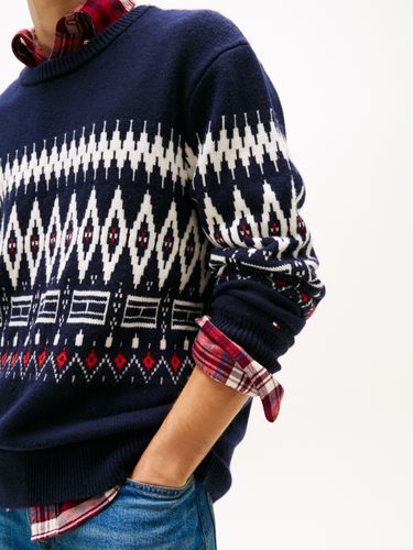 TOMMY HILFIGER PLACED FAIRISLE WOOL BLEND CREW