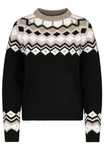 eight to nine Damen, Strick, black-slate grey-light sand-offwhit