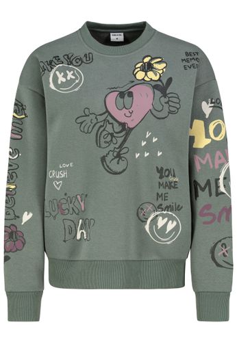 SUBLEVEL DOB Sweat, langarm, Rundhals mit Ri, pine green L