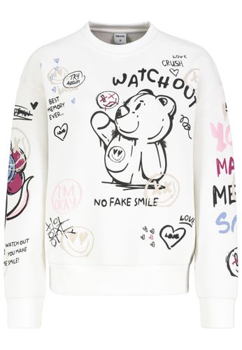 SUBLEVEL DOB Sweat, langarm, Rundhals mit Ri, offwhite S