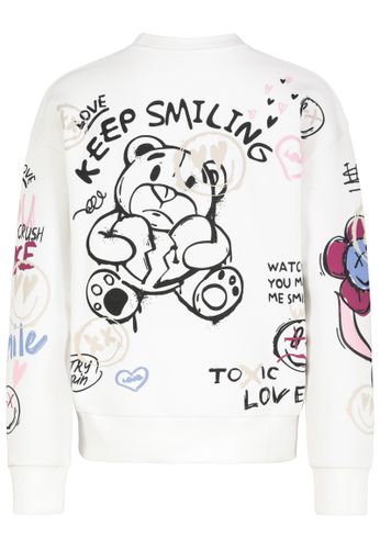 SUBLEVEL DOB Sweat, langarm, Rundhals mit Ri, offwhite