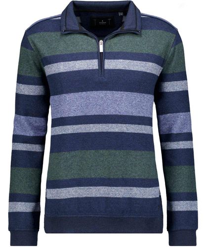 RAGMAN Sweatshirt mit Troyer-Kragen, gestreift
