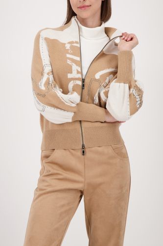 MONARI Strickjacke, cognac gemustert