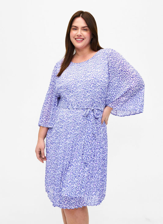 ZIZZI Plisseekleid mit Bindeband und Print
