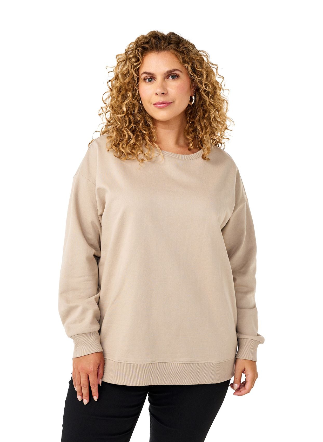 ZIZZI Sweatshirt mit Rundhalsausschnitt