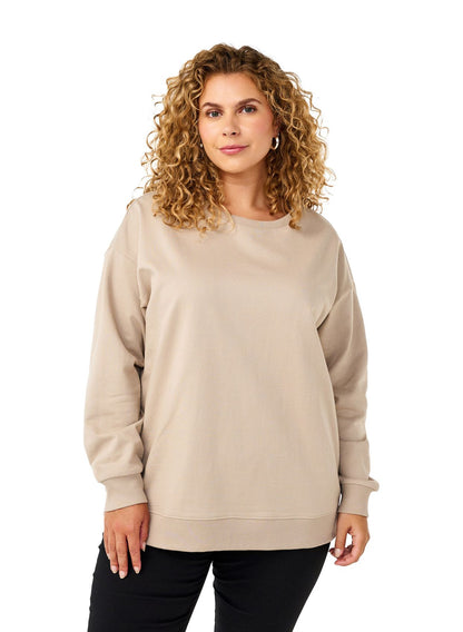 ZIZZI Sweatshirt mit Rundhalsausschnitt