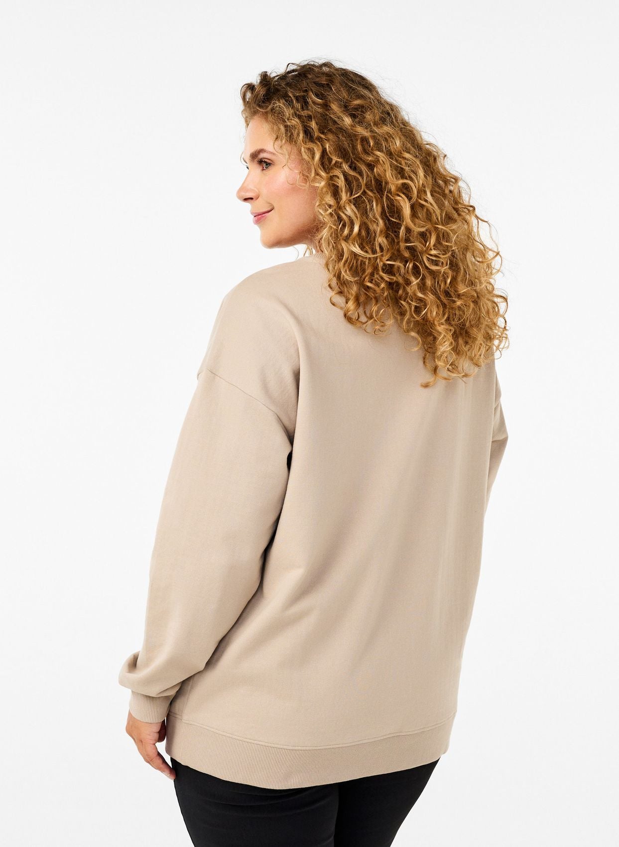 ZIZZI Sweatshirt mit Rundhalsausschnitt