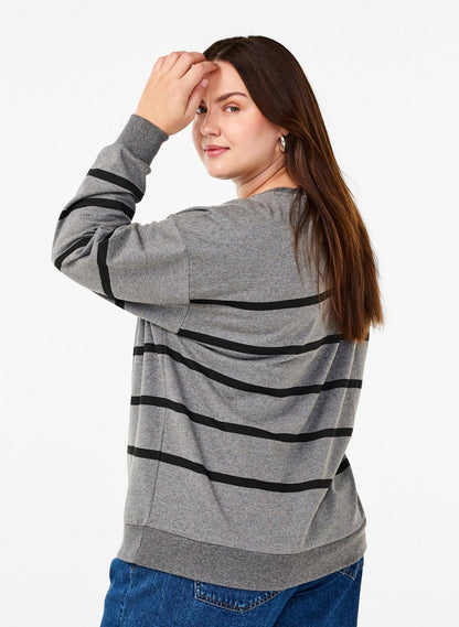 ZIZZI Sweatshirt mit Rundhalsausschnitt