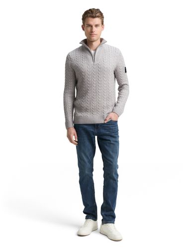 TOM TAILOR Troyer Strickpullover mit Zopfmuster