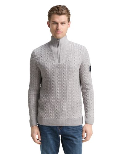 TOM TAILOR Troyer Strickpullover mit Zopfmuster