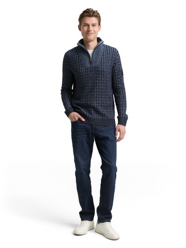 TOM TAILOR Troyer Strickpullover mit Zopfmuster