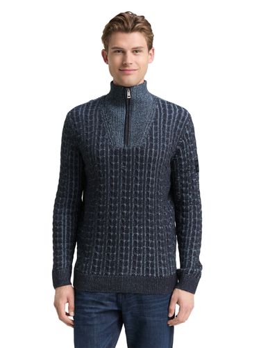 TOM TAILOR Troyer Strickpullover mit Zopfmuster