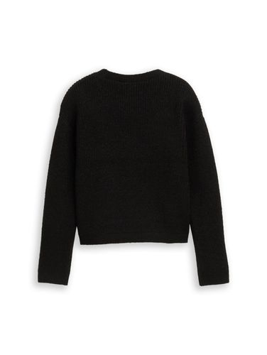 Cropped Strickpullover in Glitzer-Optik