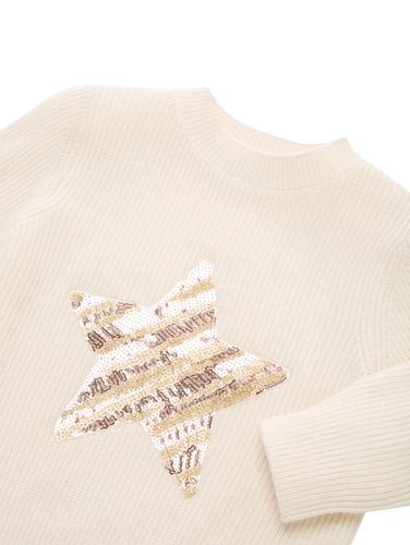 Cropped Strickpullover mit Wendepailletten