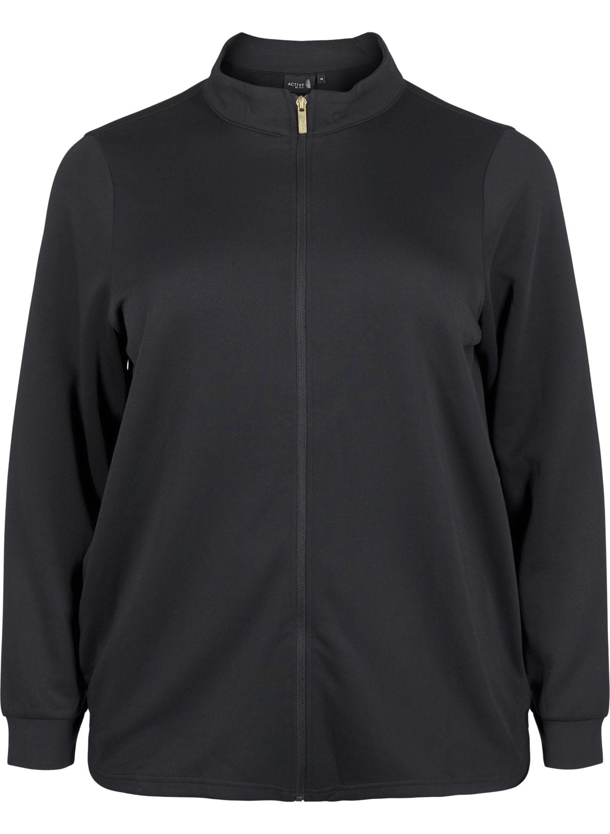 ZIZZI Sportlicher Cardigan mit Reißverschluss und Taschen schwarz