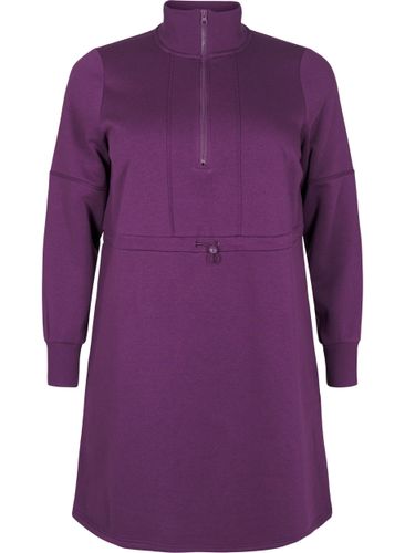 ZIZZI Kurzes Sweatshirtkleid mit Stehkragen und verstellbarer Taille