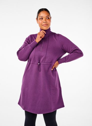 ZIZZI Kurzes Sweatshirtkleid mit Stehkragen und verstellbarer Taille