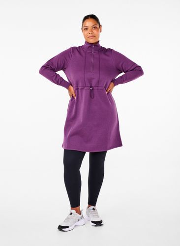ZIZZI Kurzes Sweatshirtkleid mit Stehkragen und verstellbarer Taille