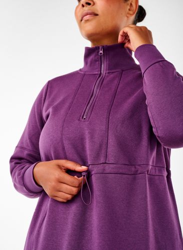 ZIZZI Kurzes Sweatshirtkleid mit Stehkragen und verstellbarer Taille