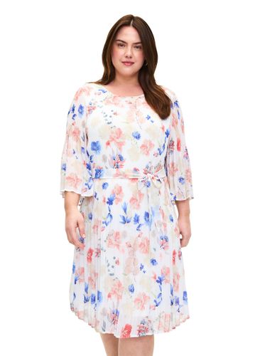 ZIZZI Plisseekleid mit Bindeband und Print