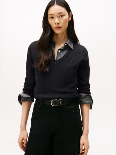 TOMMY HILFIGER SOFT WOOL V-NK LS SWEATER XL