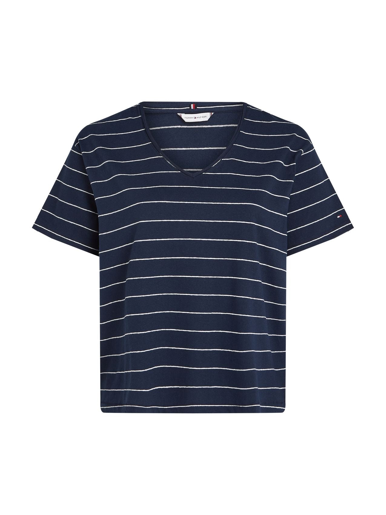 TOMMY HILFIGER CRV MODERN CO LINEN V-NK SS
