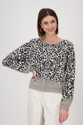 MONARI StrickjackeStrickjacke, greige gemustert 40