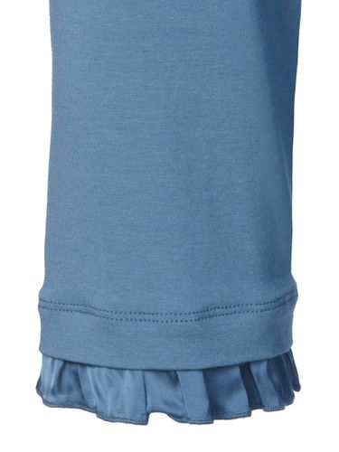 FRAPP Bluse V-Ausschnitt 3/4 Arm Materialmix
