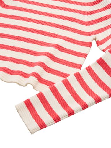 TOM TAILOR Cropped Ripp Pullover mit Streifenmuster