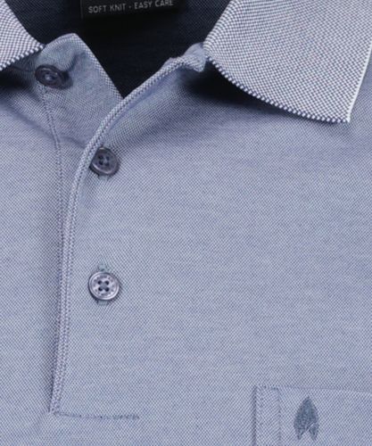 RAGMAN Softknit-Polo mit Brusttasche, Langarm