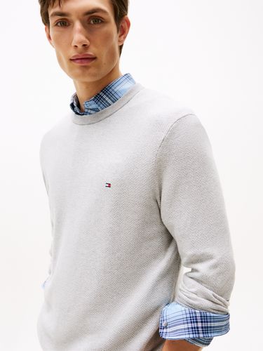 TOMMY HILFIGER PIMA CTN CASH HERRINGBONE CREW