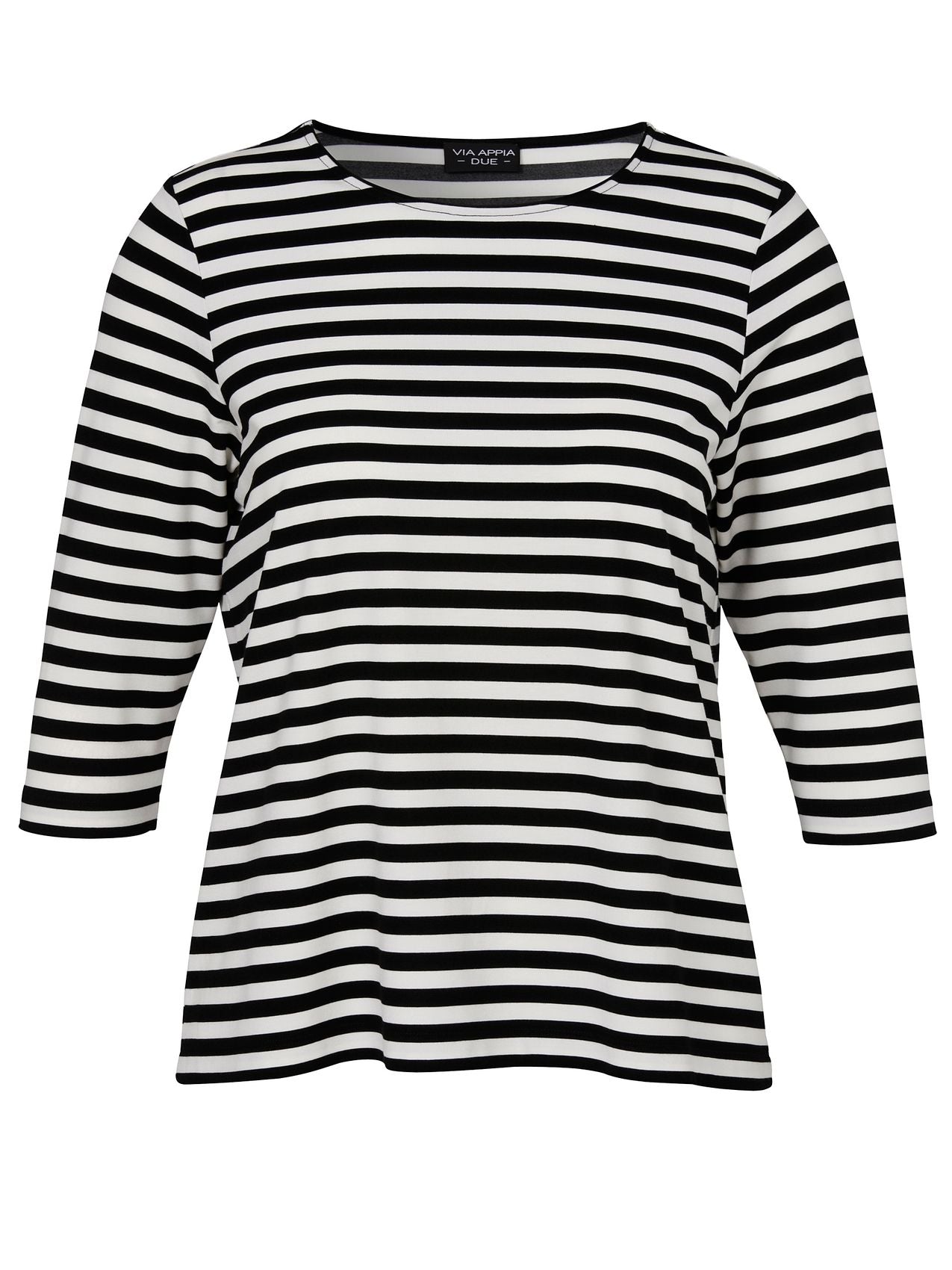 VIA APPIA T-Shirt Rundhals 3/4 Arm Ringel 50