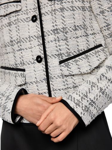 MARC CAIN Jacquard-Jacke mit Kontrastdetails