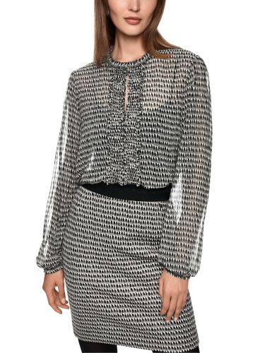 MARC CAIN Semitransparente Bluse mit Mini-Rüschen