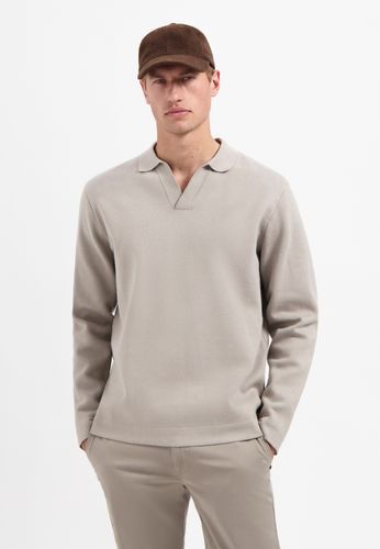 NO EXCESS Pullover Open Polo Collar Relief L