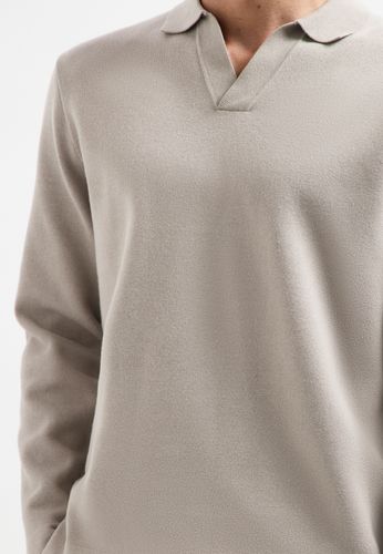 NO EXCESS Pullover Open Polo Collar Relief
