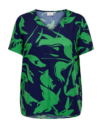 ONLY CARMAKOMA CARFLORRA SS V-NECK TOP AOP 52