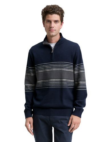 TOM TAILOR Troyer Strickpullover mit Colour-Blocking