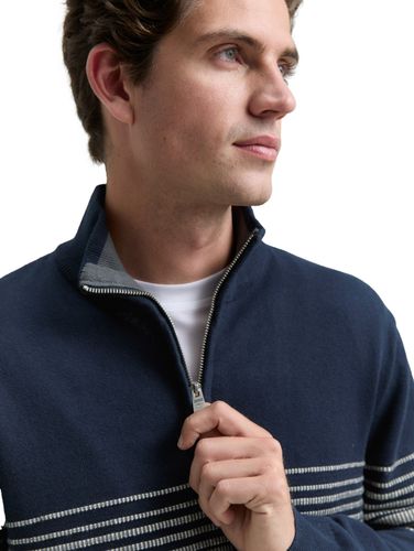 TOM TAILOR Troyer Strickpullover mit Colour-Blocking